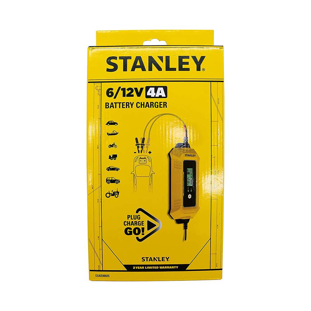 Stanley Smart Battery Charger 4 Amp for 6V/12V Batteries 4