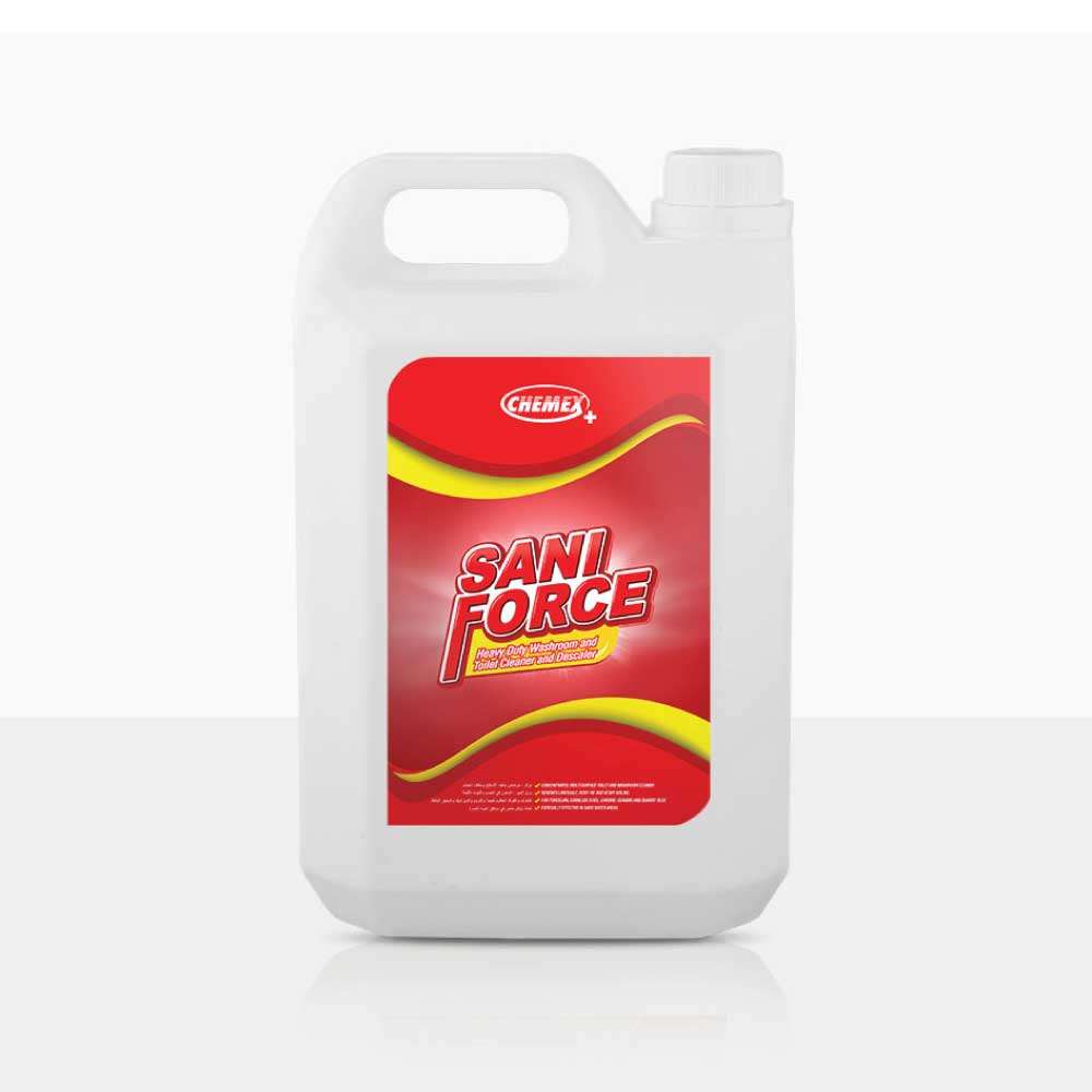 سائل تنظيف المراحيض (Saniforce) من كيمكس (Chemex+)  متعدد الأغراض سعة (5L) يباع (4Pcs per Pack) 0