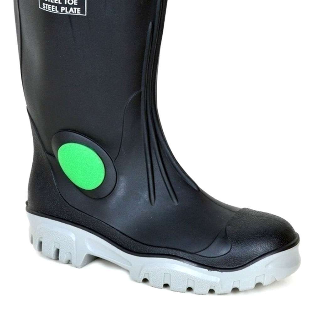 Vaultex DGM S5 PVC Steel Toe Rain Boots - Black/Grey, 44 1
