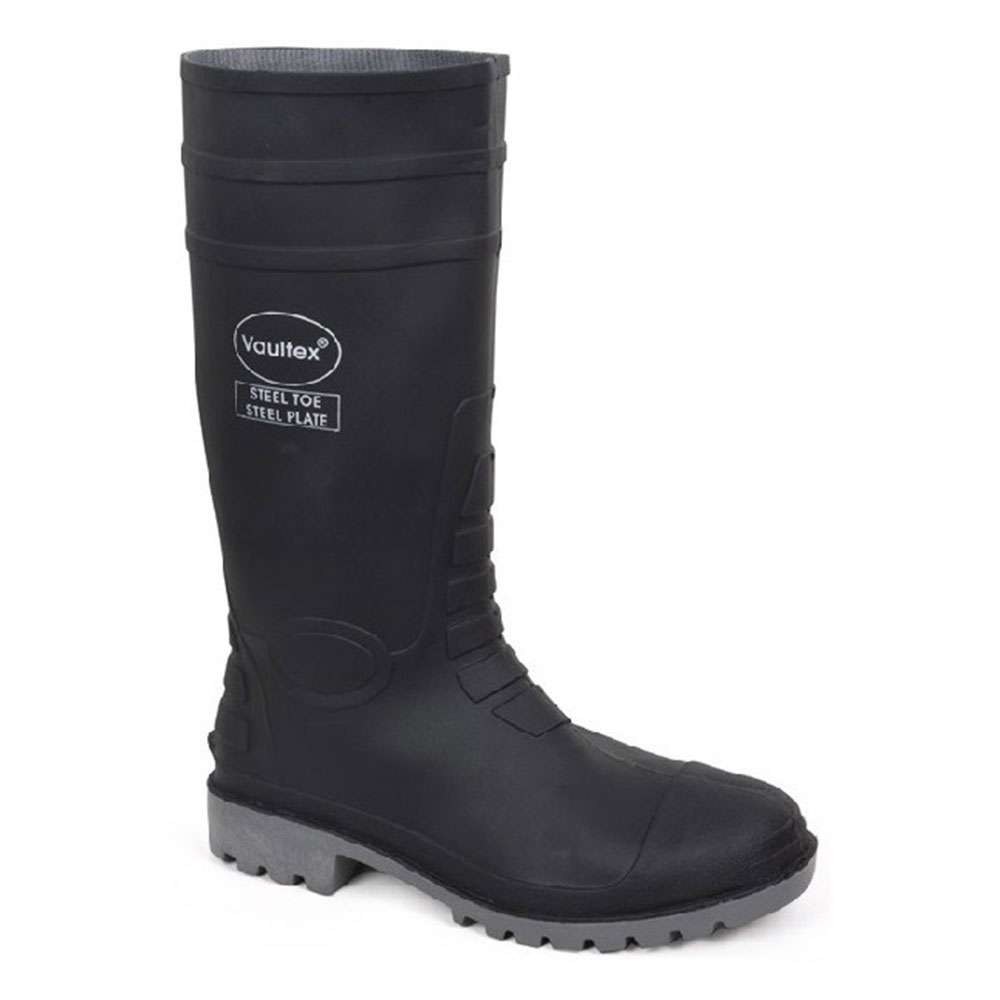 Vaultex RBS12 PVC Steel Toe Safety Gumboots - Black, 40 0