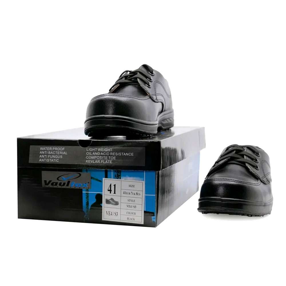 Vaultex VE4 Low Ankle Executive S3 Composite Toe Safety Shoes, Black 6