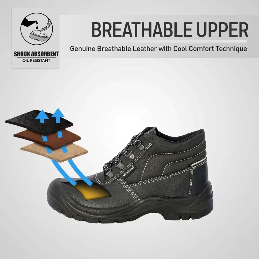 Vaultex PRI Low Ankle Steel Toe Safety Shoes - Black, 43 6