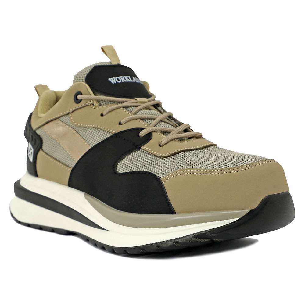 Workland UPI Low Ankle Composite Toe Safety Shoes, Beige/Black 0