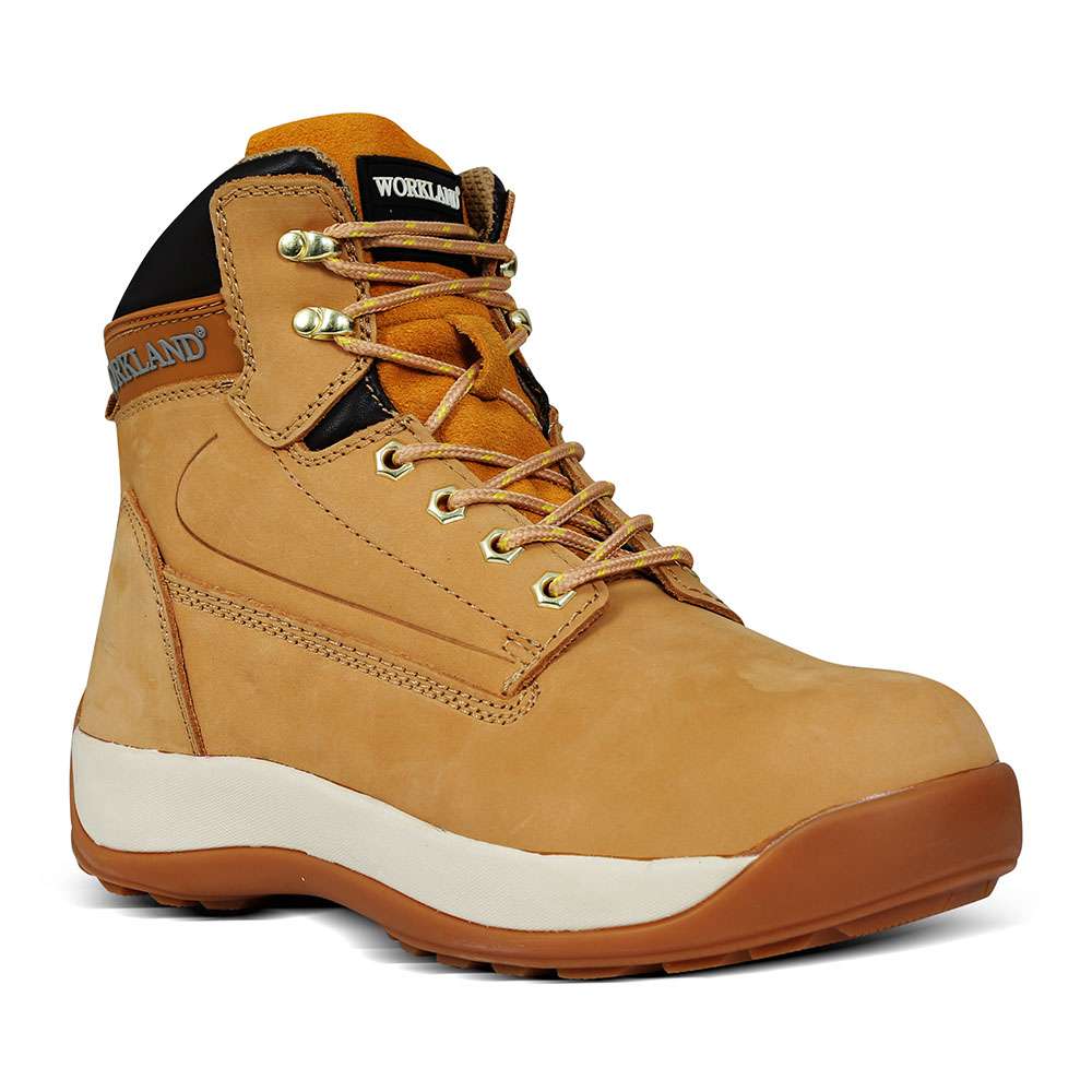 Buy Workland VPS High Ankle Steel Toe Safety Shoes Honey 40 Online UAE