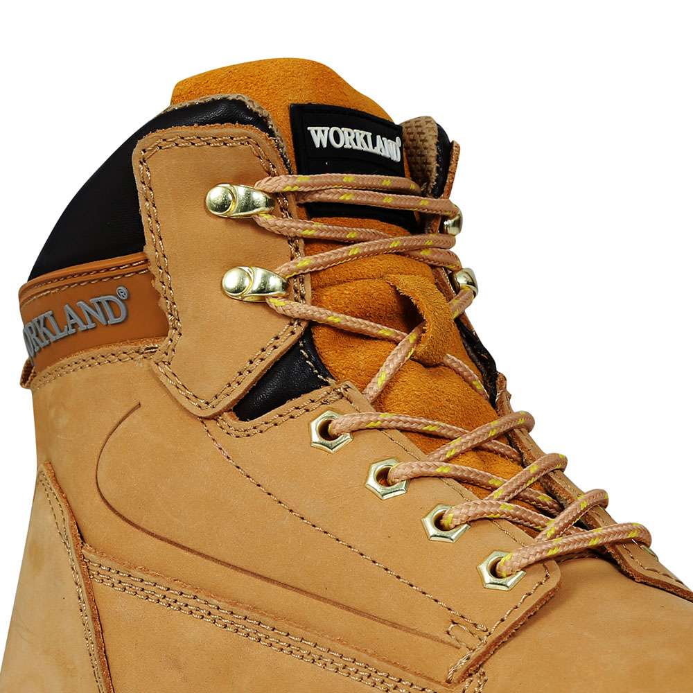Workland VPS High Ankle Steel Toe Safety Shoes, Honey, 40 2