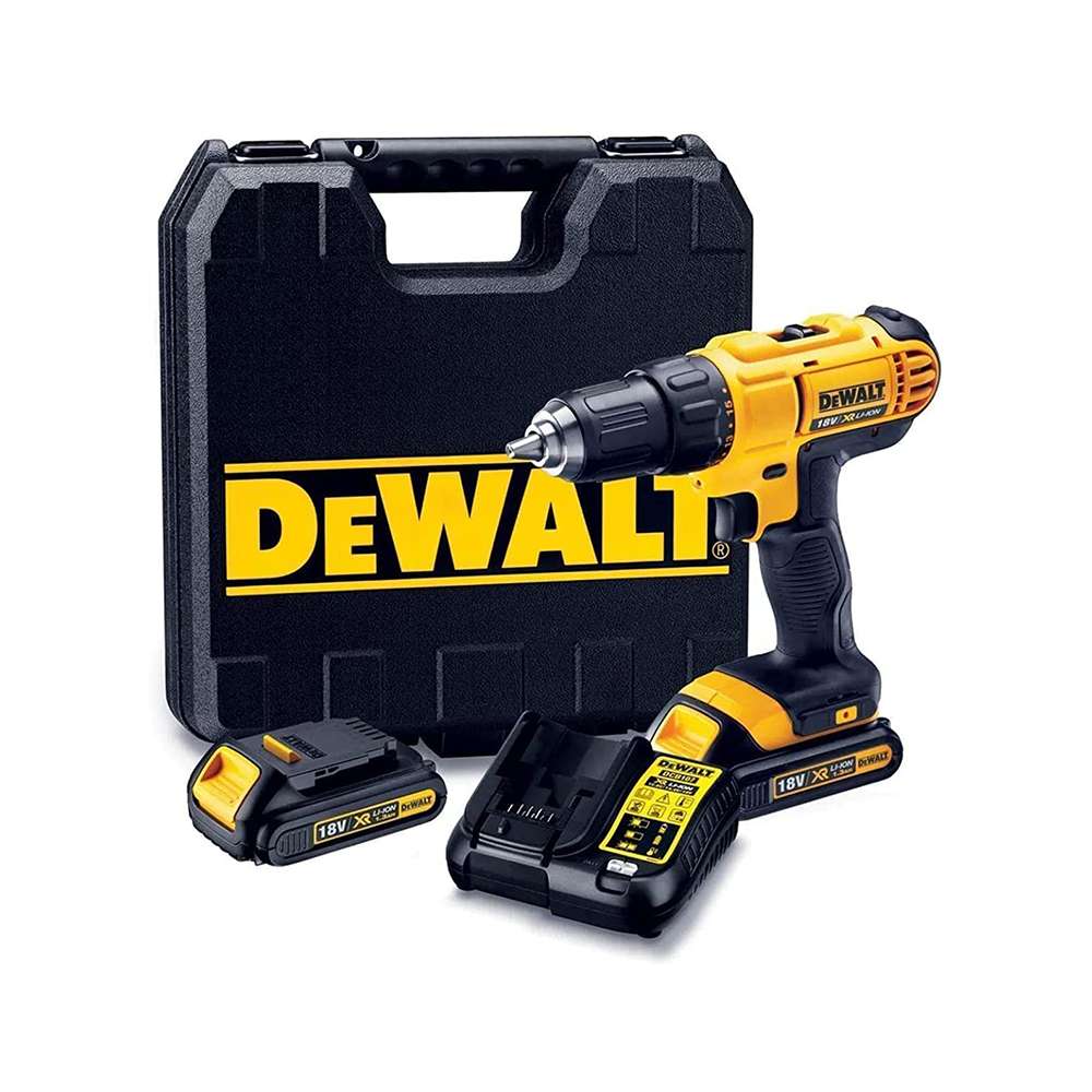 المثقاب اللاسلكي (DCD771S2- B5) من (Dewalt)  يعمل ببطارية (18V) باللون الأصفر و الأسود 0