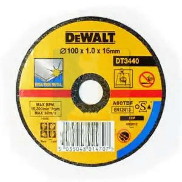 Dewalt Steel Cutting Disc DT3440-QZ A60 TBF - D100XBS16XTHICK1mm 0