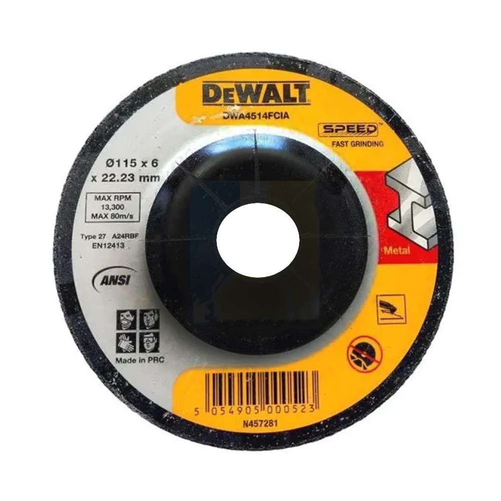 Dewalt DWA4514IA-AE 115 x 6 x 22.23 Metal Grinding Wheel T27 0