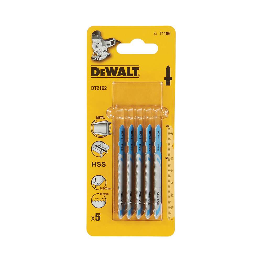 شفرة المنشار الترددية (Dewalt) نوع (T-Shank) قياس (50mm) موديل (DT2162-QZ) بمعدل (36) سناً – تباع ضمن علبة من خمس قطع 1