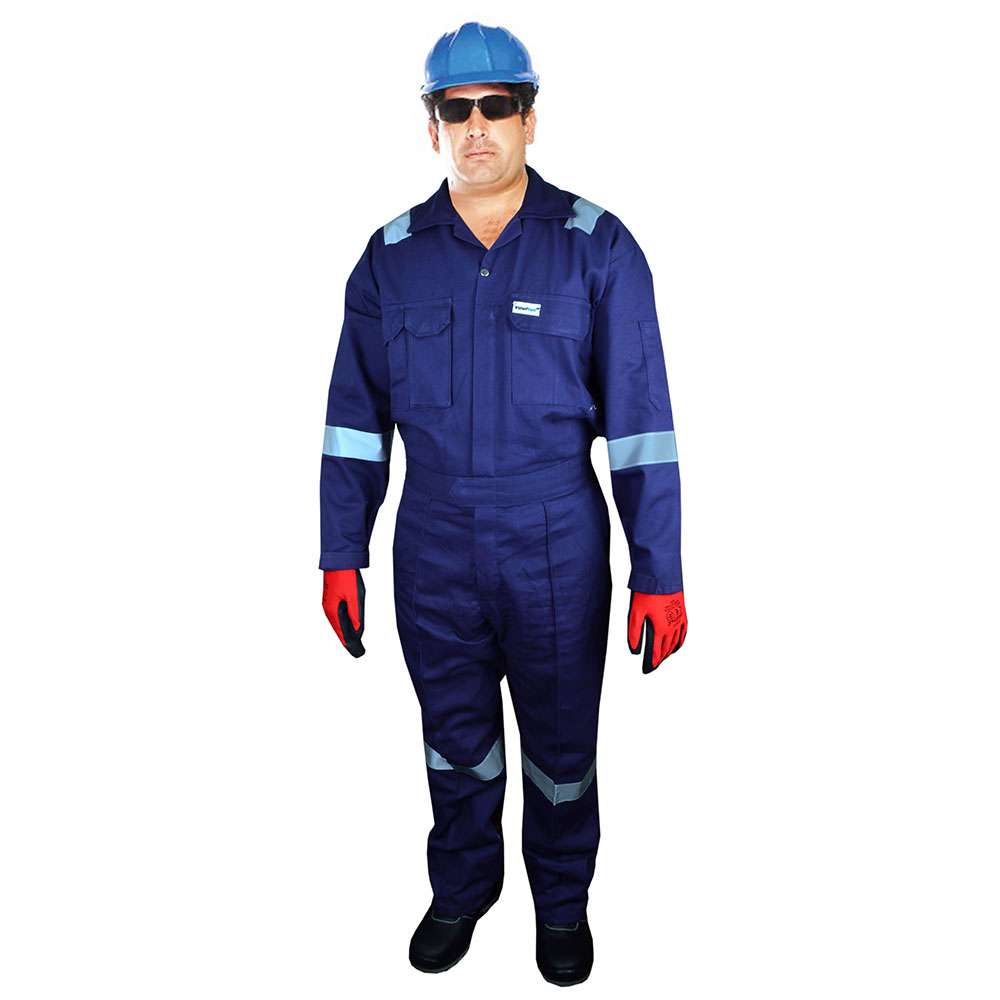 Vaultex VON 260GSM Cotton Coverall , Navy Blue, Large 1