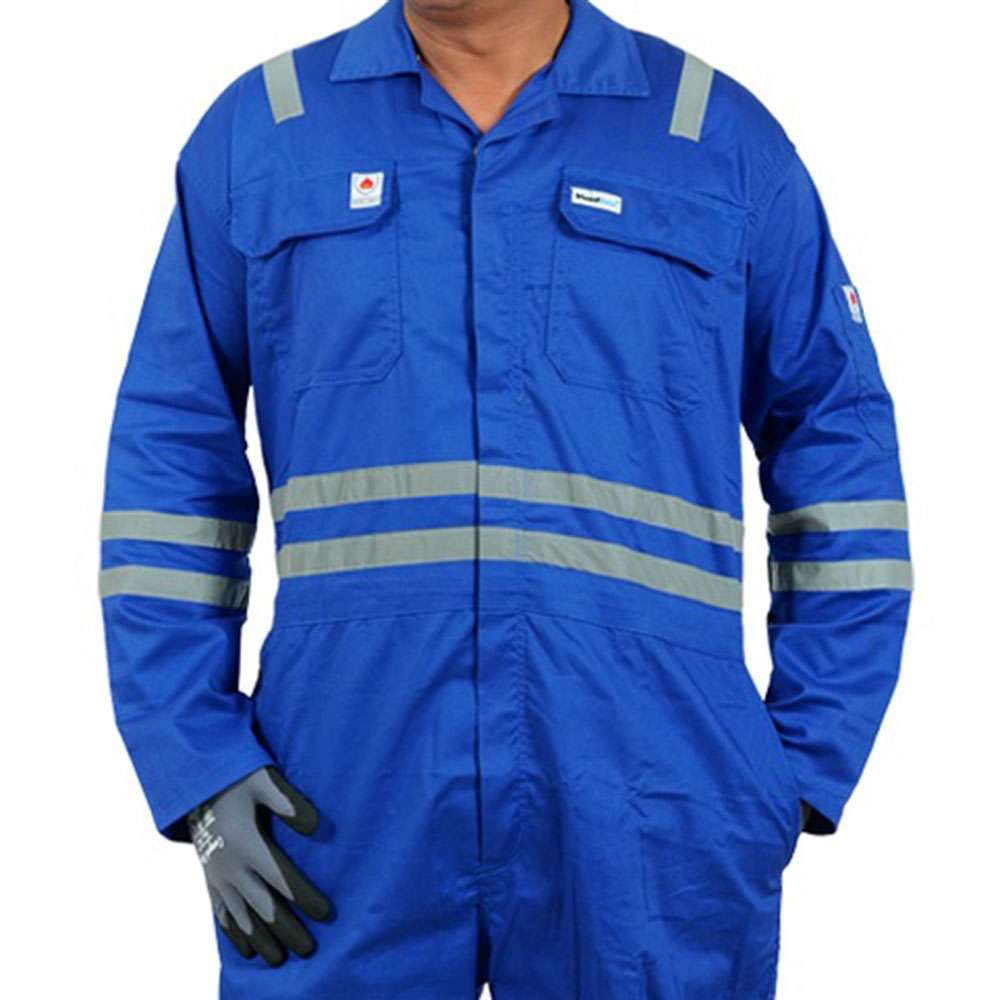Vaultex NCE 230GSM Fire Retardant Reftlective tape cotton coverall,Royal Blue, Large 2