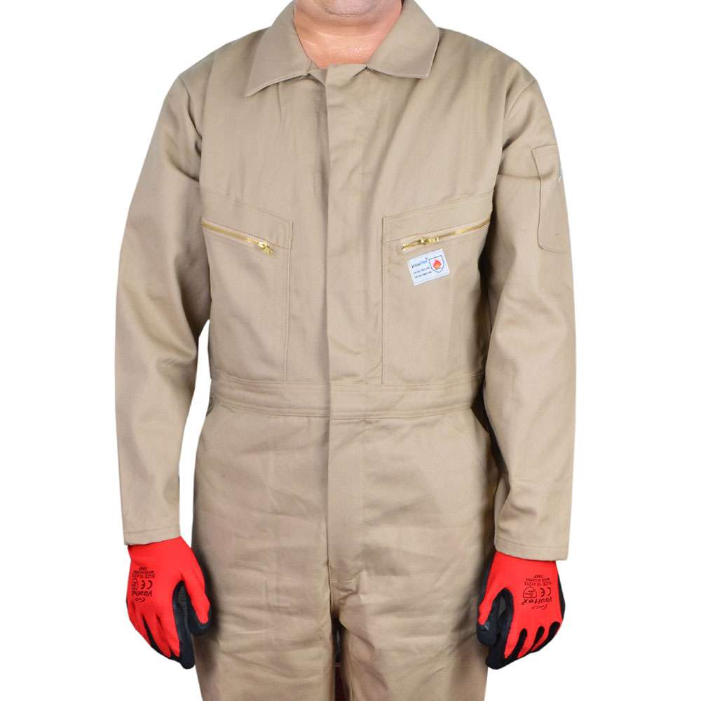 Vaultex FBM 320GSM Fire Retardant Cotton Coverall, Beige, 4XL 1
