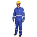 Workland LHO 230GSM 100% Cotton Fire Retardant Coverall With Reflective Navy Blue - Medium 0