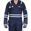 Vaultex MIS 230GSM Fire Retardant Cotton Coverall, Reflective Tape, Navy Blue, Medium 1