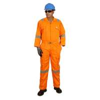 Vaultex COM Twill Coverall, 190 GSM, Reflective Strip Safety, Orange, Medium