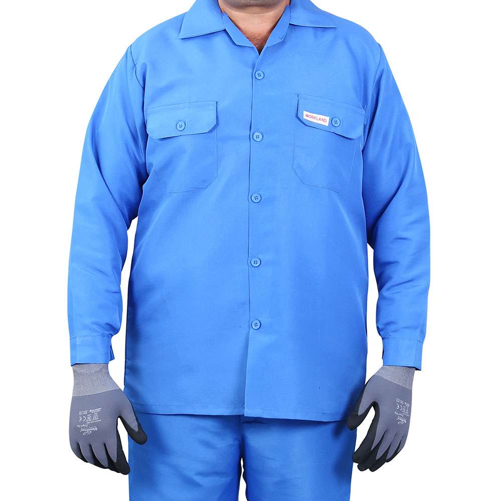 بنطال و سترة الحماية من وركلاند (VIP) المصنوعة من البوليستر و القطن (65/35) وزن (135GSM) باللون الأزرق البترولي قياس (XL) 1