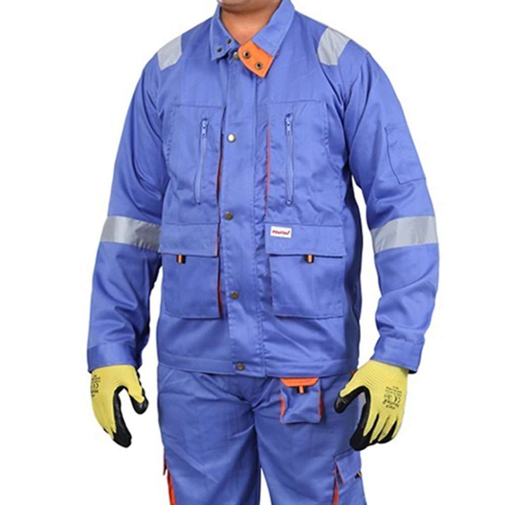 بنطال و سترة الحماية فولتكس (TDB) المصنوعة من نسيج قطني وزن (190GSM) باللون الأزرق البترولي قياس (XL) 1