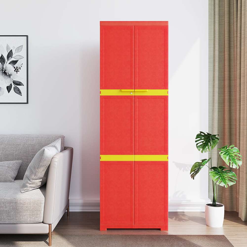 Nilkamal Freedom Mini Large Cabinet Bright Red/Yellow - FML 4