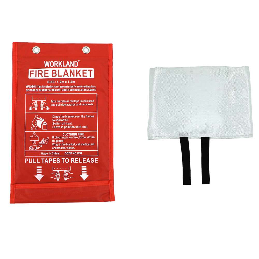 Workland IVM Fire Blanket 1.2 m X 1.2 m x 0.4 mm, Nylon Bag Pack