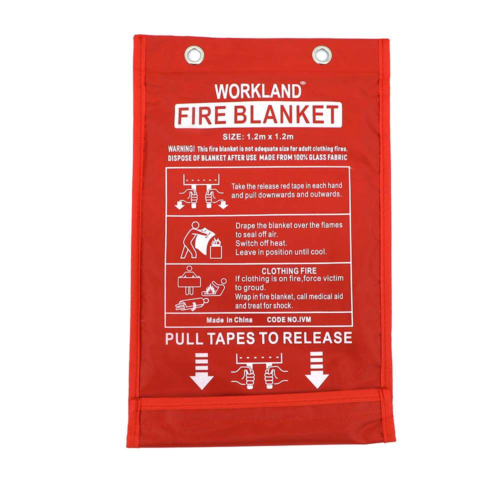 Workland QNM Fire Blanket 1.2 m x 1.8 m x 0.4 mm, Nylon Bag Pack 2