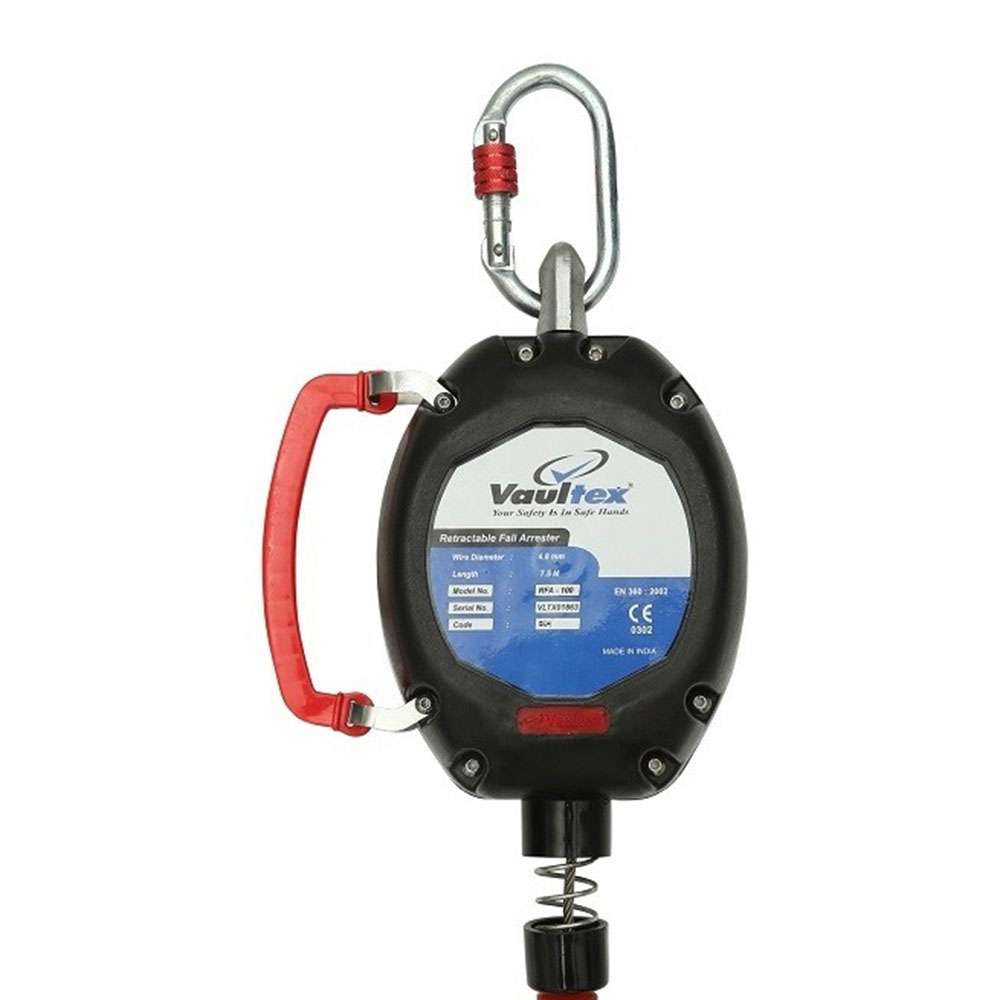 Vaultex DLH 6 Mtr Wire Rope Handle Carry Retractable Fall Arrester 2