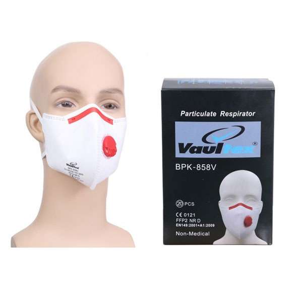 Vaultex BPK Non Medical Flat Fold FFP2 Valve Particulate Respirator, 20Pcs/Pack 1