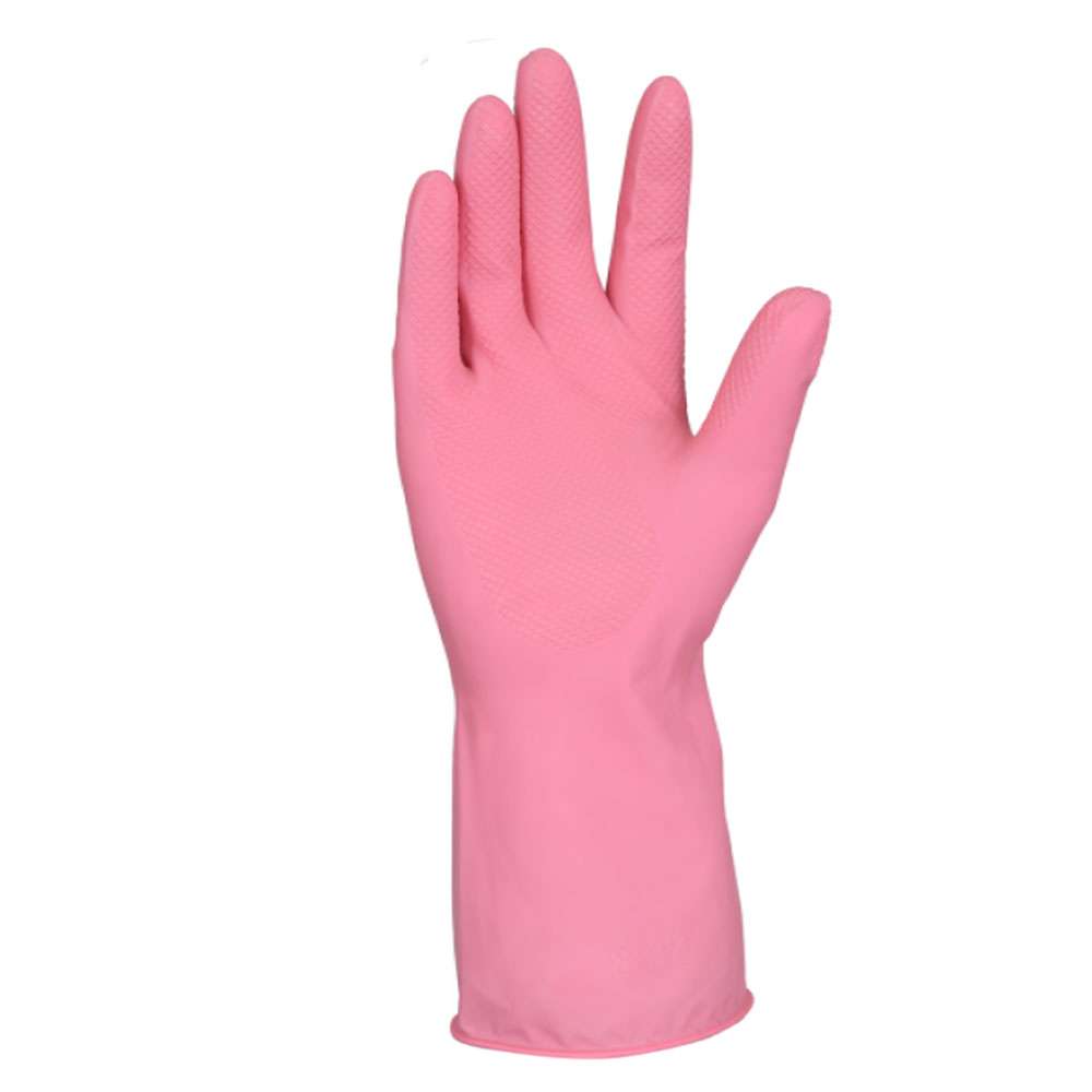 قفازات فولتكس المطاطية المصنوعة من اللاتكس (ECT) طول (33CM) لون زهري مكونة من زوج واحد 1