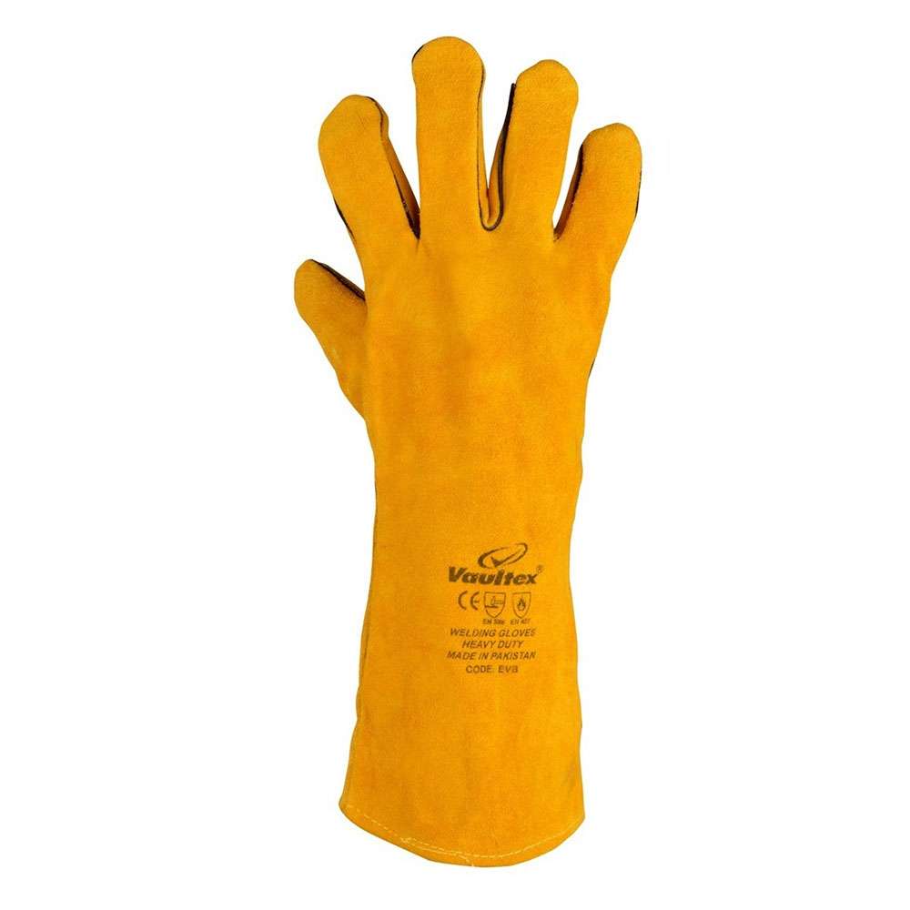 Vaultex EVB Welding gloves with Piping 16 inch, Yellow Colour, 12Pair/Pack