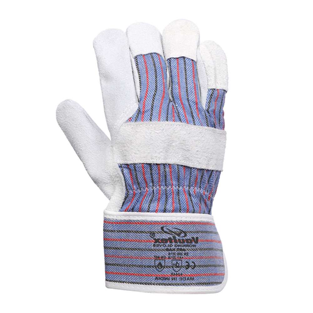 Vaultex KAB Single Palm Leather gloves Grey, 12Pair/Pack