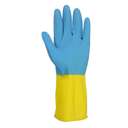Vaultex NEP Latex Rubber gloves Length 33CM Color Blue & Yellow, Size M, 1Pair/Pack 1