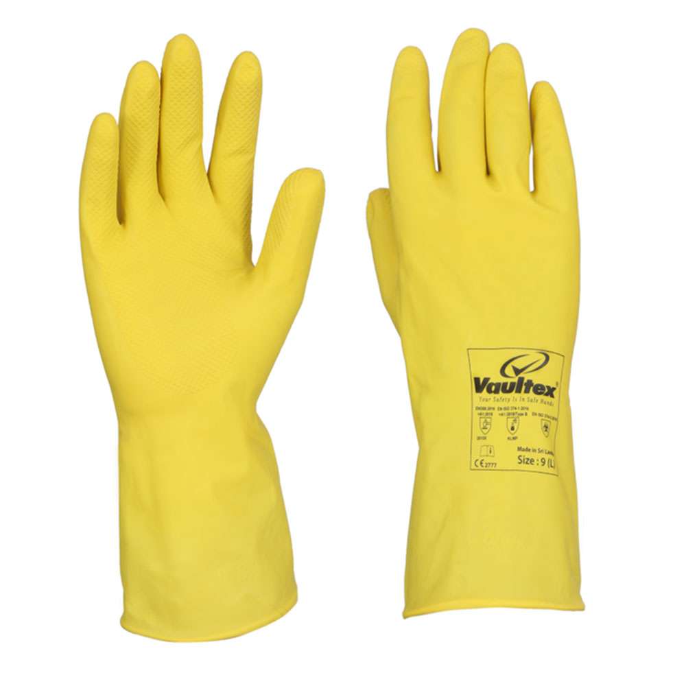 Vaultex PHO Latex Rubber gloves Length 33CM Color Yellow, 1Pair/Pack 2