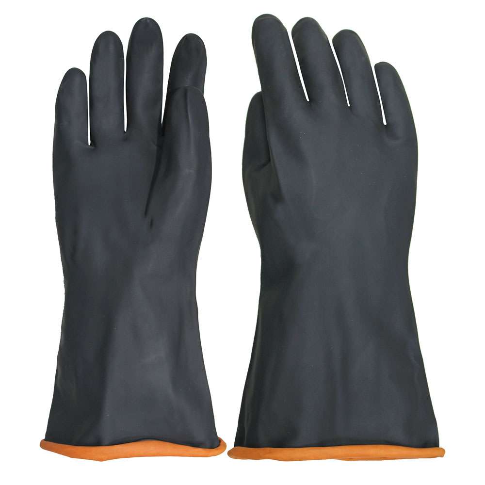 Vaultex VS111 latex Rubber gloves Color Black, Size 35 CM, 1680gm/Pack, 12Pair/Pack 2