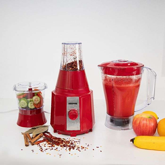 Geepas 1.5L 3-In-1 Multi-Functional Blender Dual Speed Control with Pulse 400 W 3