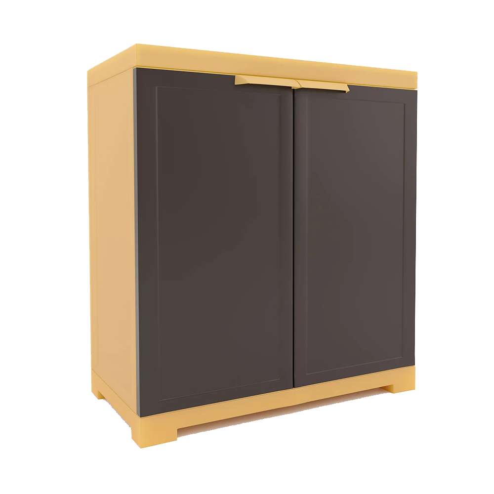 Nilkamal Freedom Mini Small Cabinet Weathered Brown And Biscuit - FMS 1