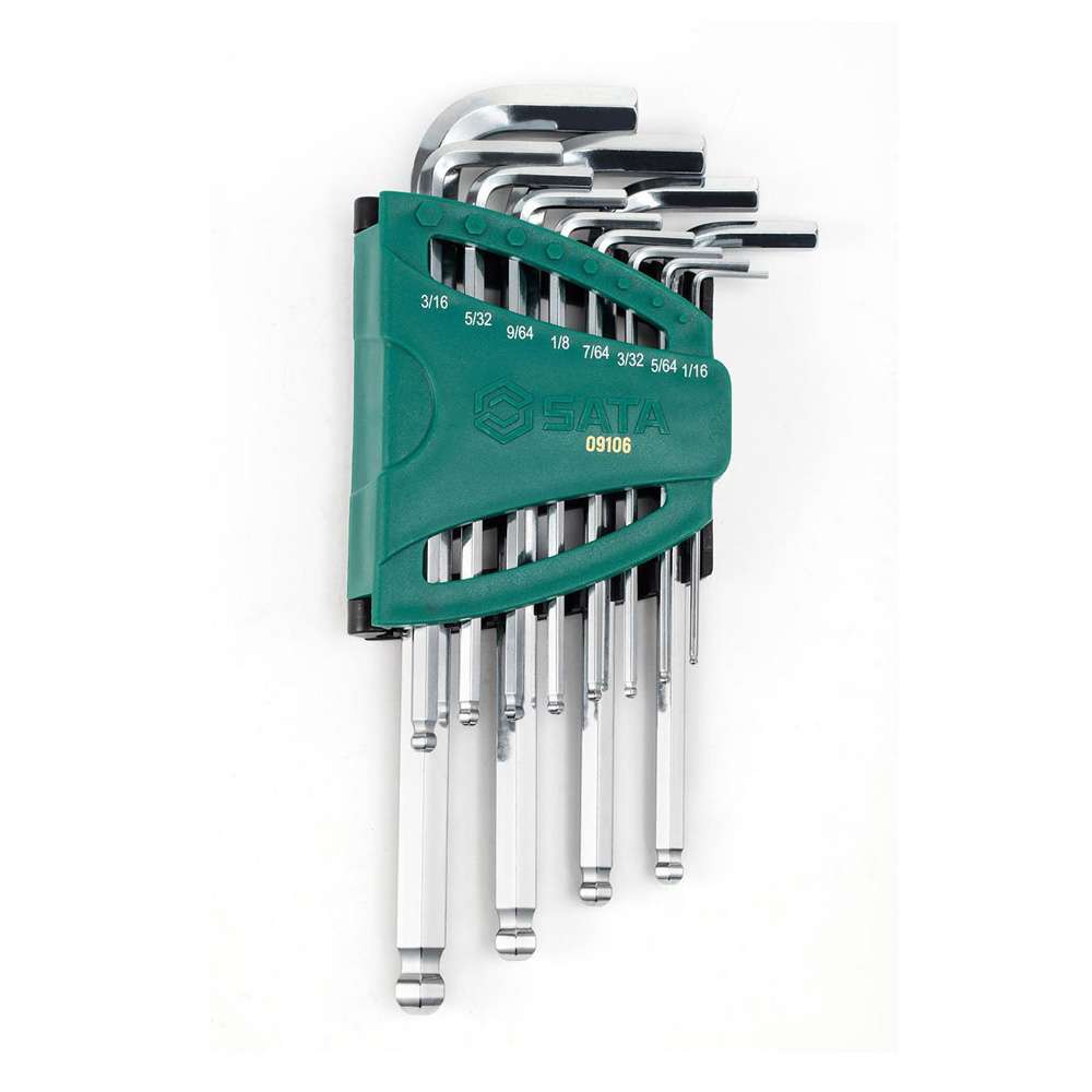SATA ST09106SJ 12-Piece SAE Long Ball Point Hex Key Set 0