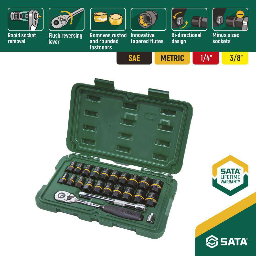SATA ST09138 23-Piece 1/4" and 3/8" BoltBiter Set 21