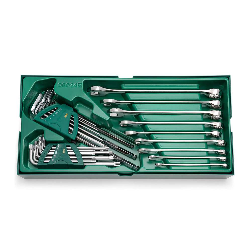 SATA GL09922 27-Piece SAE Combination Wrench Tray Set 0