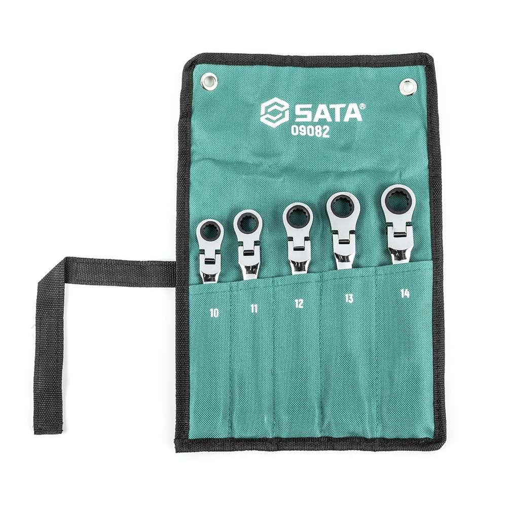 SATA ST09082SJ 5-Piece Metric Flex Head Ratcheting Wrench Set 0