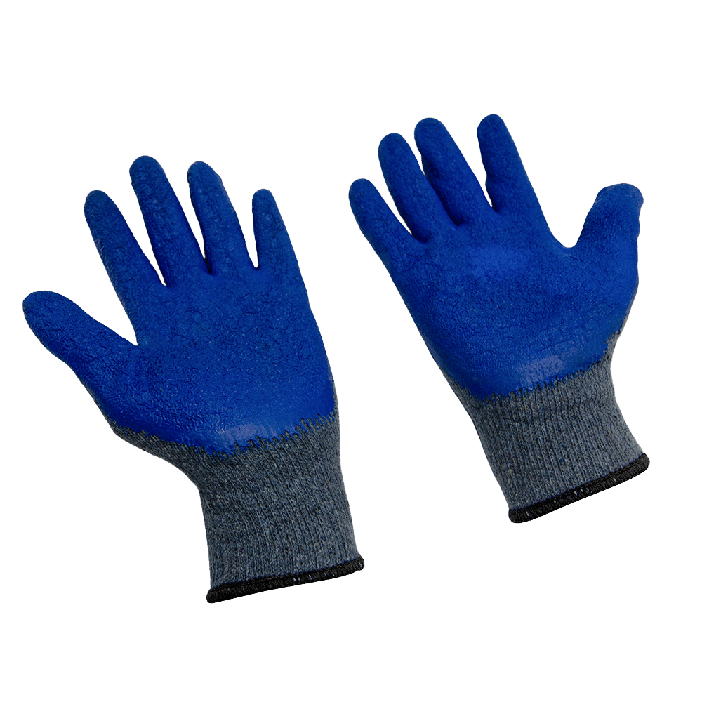 Latex Coated Hand Gloves - Blue (Per Pair) 1