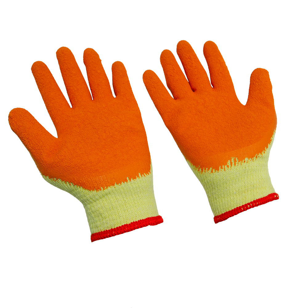 Latex Coated Hand Gloves - Orange (Per Dozen) 1