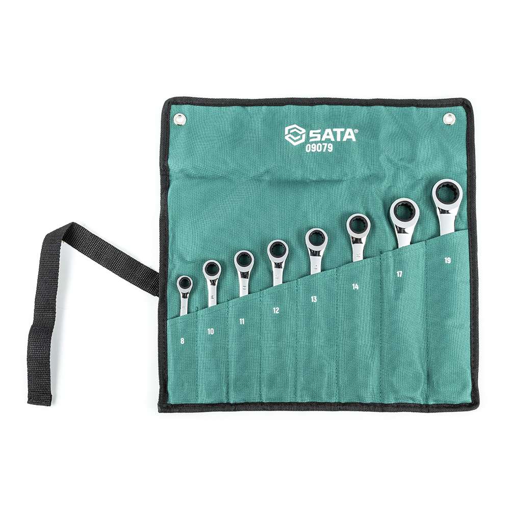 SATA ST09079SJ 8-Piece Metric Double Ratcheting Wrench Set 0