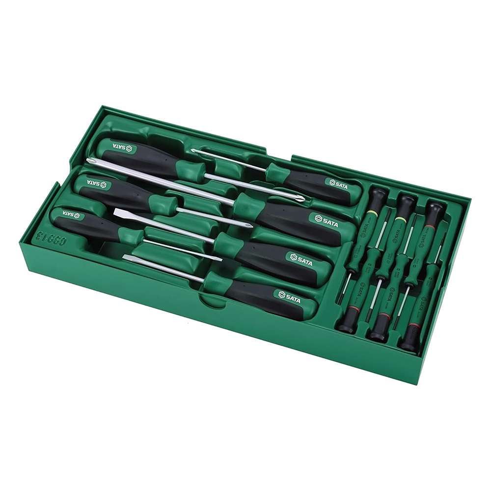 13 PC. COMBINATION SCREWDRIVER TRAY SET GL09913 SATA 1