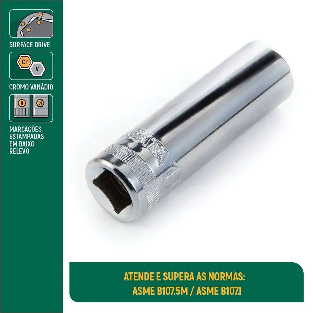 مقبس ساتا سداسي عميق (3/8") قياس (20mm) موديل (ST12413SC) 2