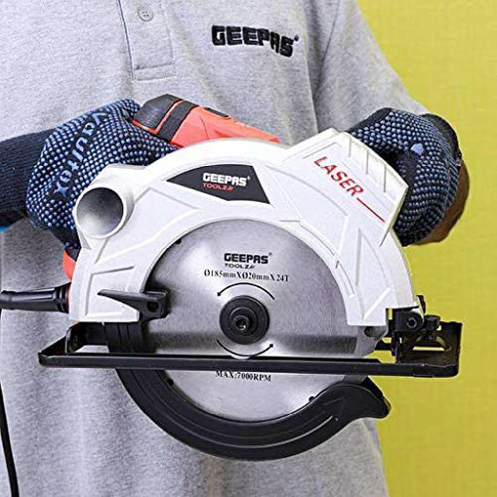 المنشار الدائري متعدد المهام من (Geepas ) قياس (185mm) استطاعة (1500W) متعدد المهام  لتقطيع الاخشاب و المعادن و البلاستيك (GCS1500-240) 3