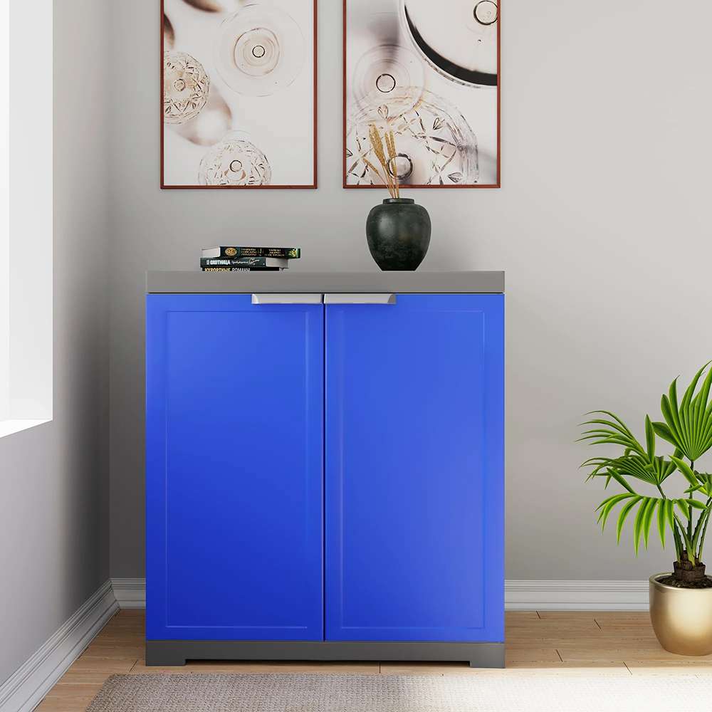 Nilkamal Freedom Mini Small Cabinet Deep Blue And Grey - FMS 4