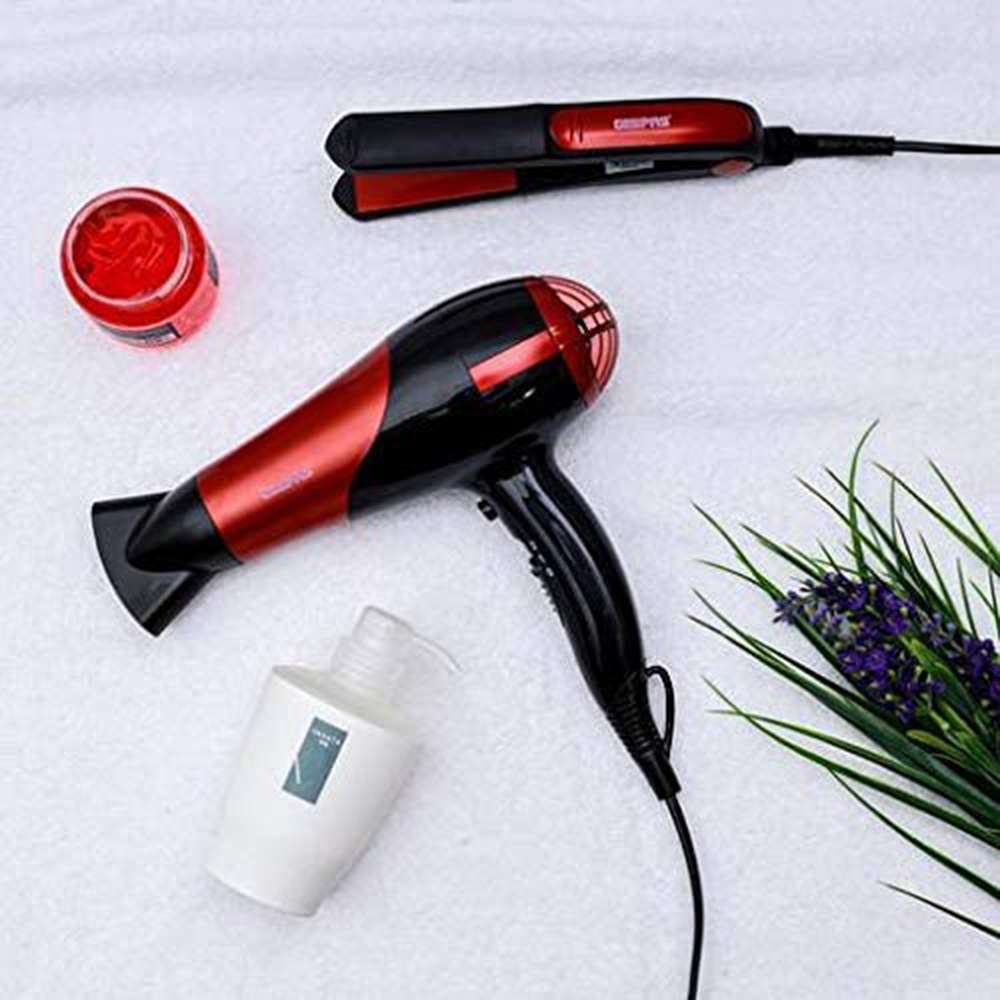 Geepas Hair Dryer & Hair Straightener 360 Degree Swivel Cord & Hanging Loop 2200W 4