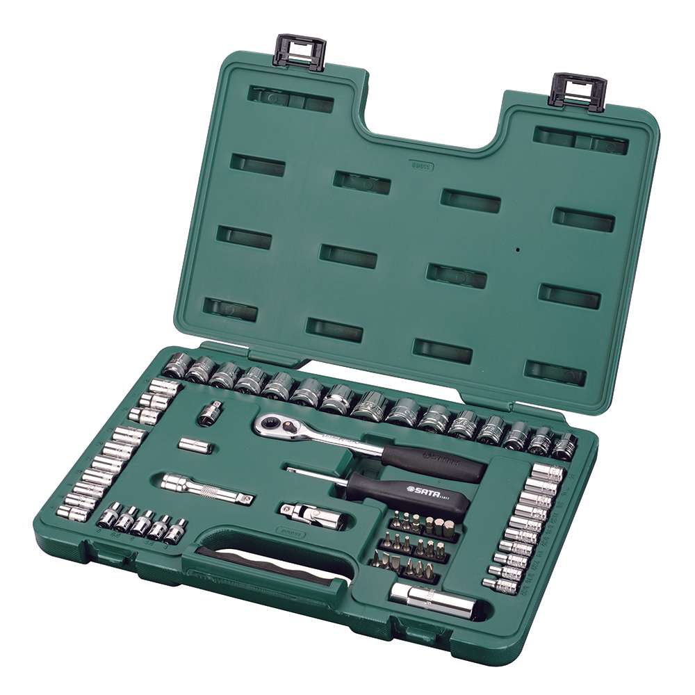 SATA ST09011SJ 65-Piece 1/4" and 3/8" Drive 6 Point Metric/SAE Socket Set 0