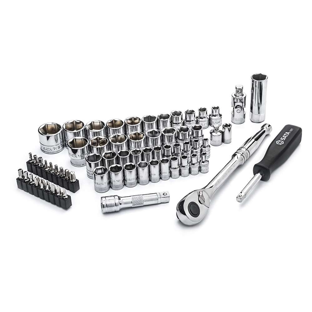 SATA ST09011SJ 65-Piece 1/4" and 3/8" Drive 6 Point Metric/SAE Socket Set 1