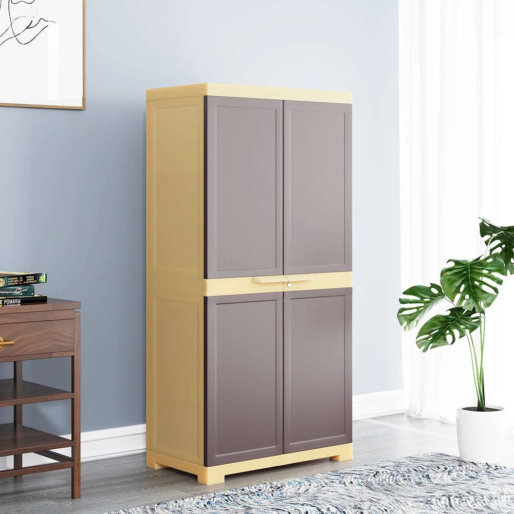 Nilkamal Freedom Mini Medium Cabinet Weathered Brown And Biscuit - Fmm 4