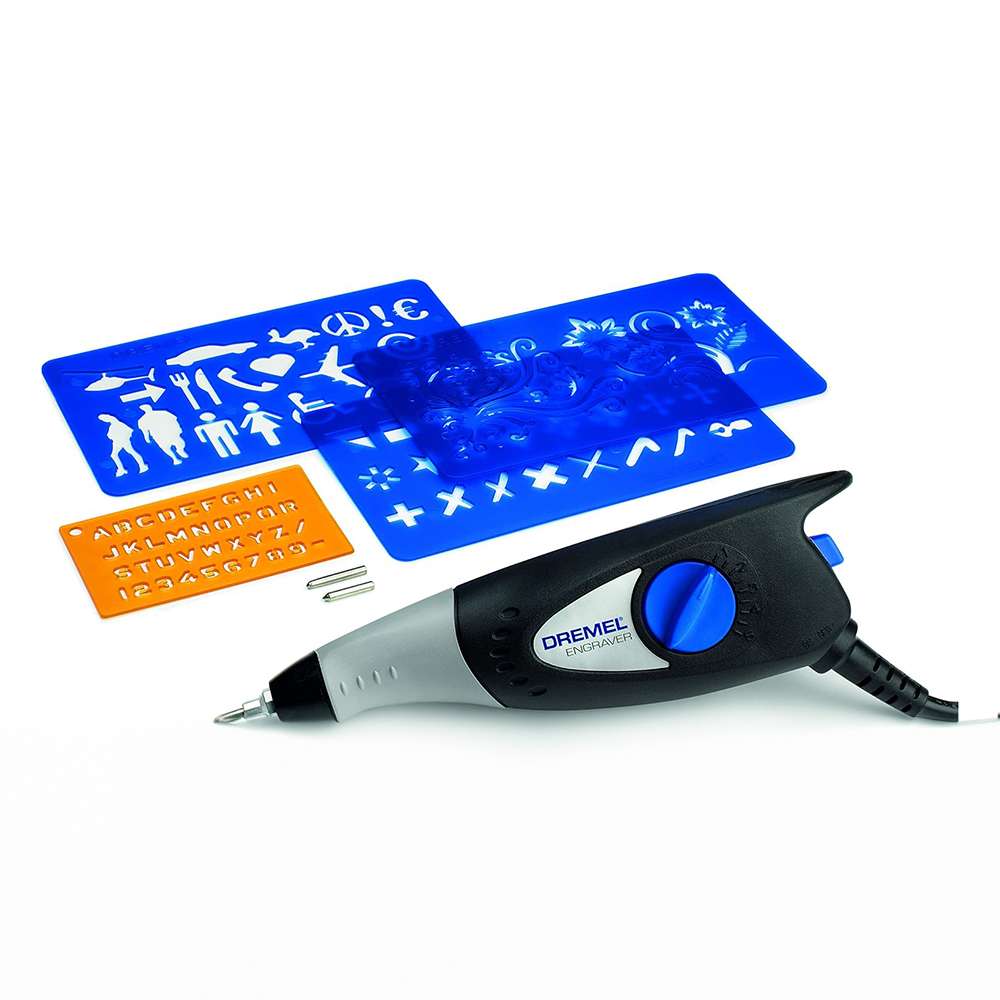 Bosch Dremel 290 Engraving Pen Tool with 3 Tips and Craft Stencils Included 3